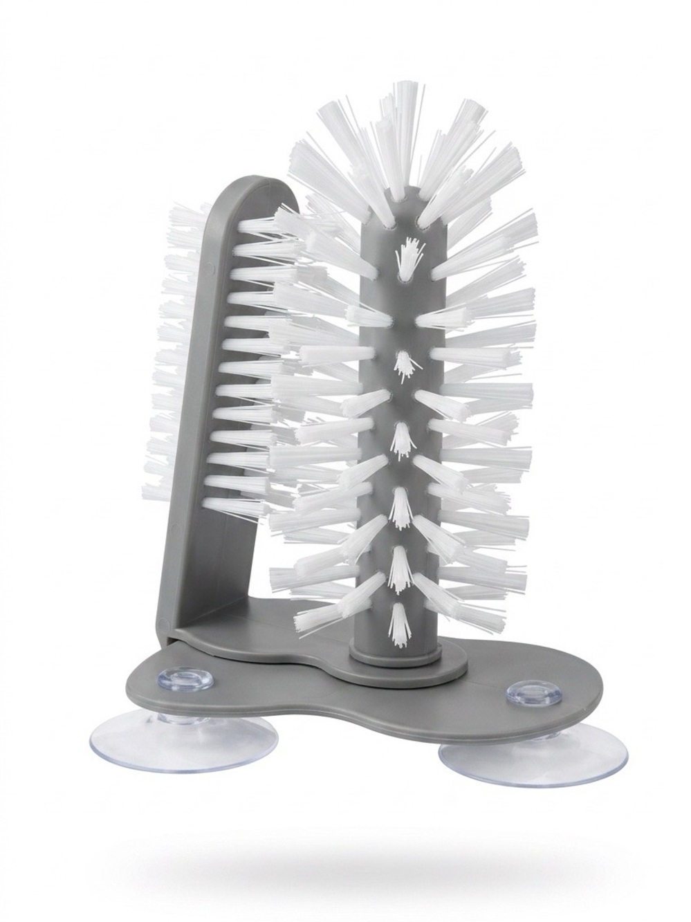 Multi-Brush Bottle and Nipple Cleaning Set in Gray and White